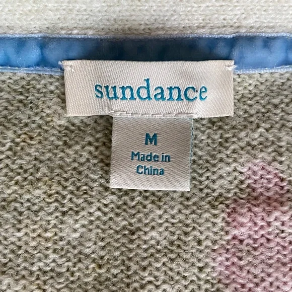 Sundance Pastel Green and Pink Floral Cardigan, Light Layer or Dress Topper - Picture 3 of 12